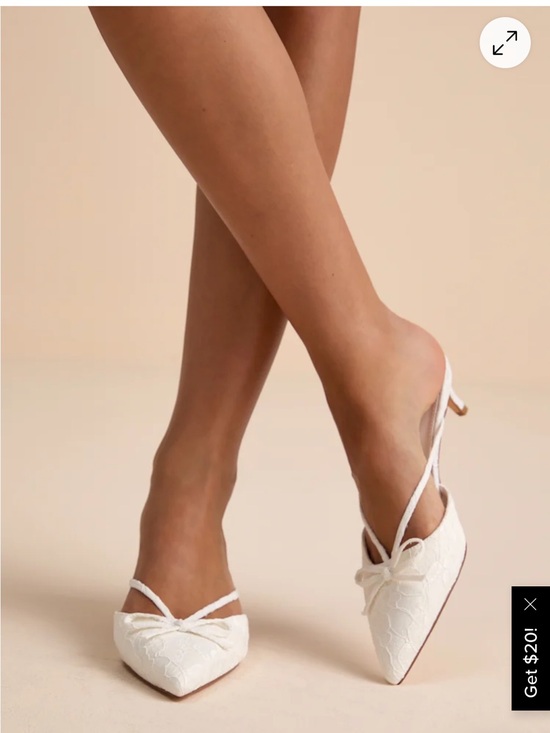 Lulus Shoes - Lulu’s Sarita White Lace Pointed Toe Mule Pumps
